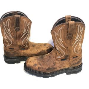 ARIAT WORK Steel Toe Waterproof F2413-18 Mens Size 8 D Cowboy Workboots